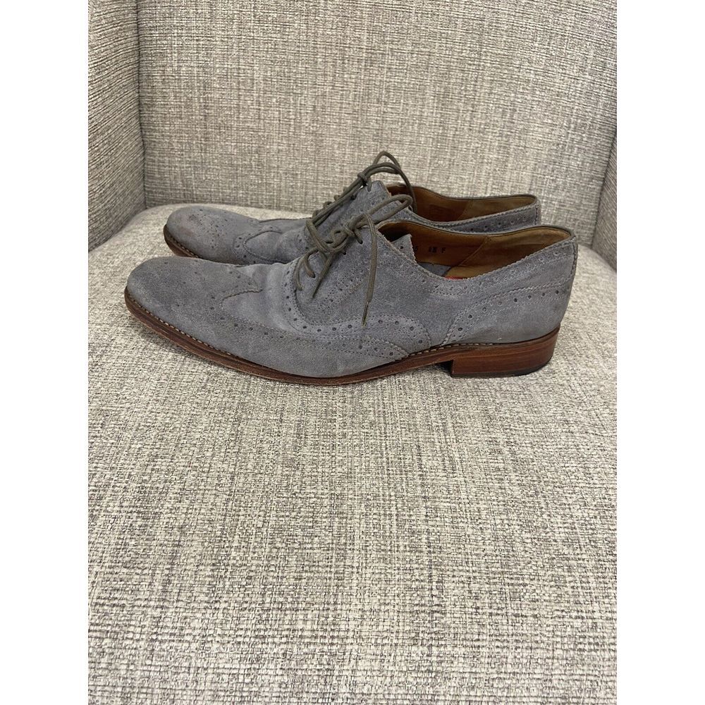 Grenson Archie‎ Men's  Gray Suede Wingtip Oxford Shoes Size 8.5